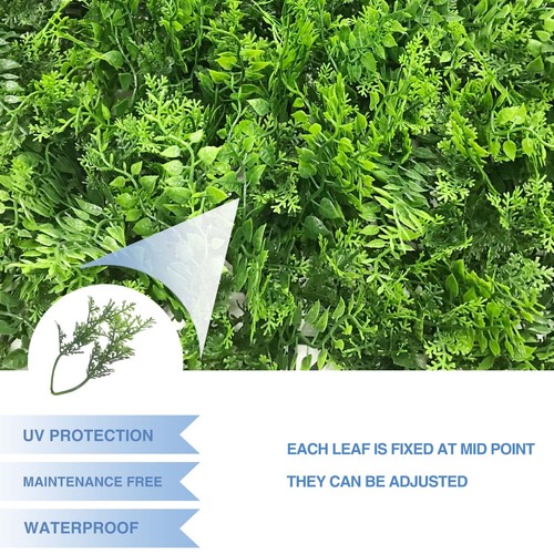 20"x20" Artificial Faux Fern Leaf Mat Privacy Fence Screen Decor Panel Hedge - Picture 4 of 8