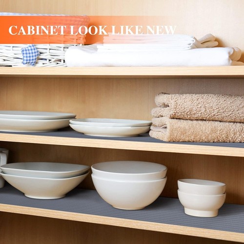 Eco-Friendly 20Inch x 20Ft Shelf Liners - Dark Gray, Non-Slip & Stain Resistant - Picture 5 of 8