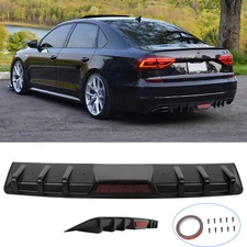 For Volkswagen Passat B7 B8 CC Car Rear Bumper Diffuser Lip Spoiler Matte Black