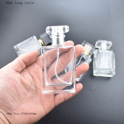 5pcs 50ml Glass Square Perfume Bottle Empty Container