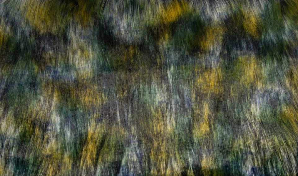 CRS FUR FABRICS Super Luxus Kunstfell Stoffmaterial - GRAU BLAU MISCHUNG