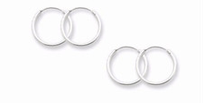 2 Pairs Set Super Small Mini Hoop Earrings Sterling Silver 925 USA Seller 10mm