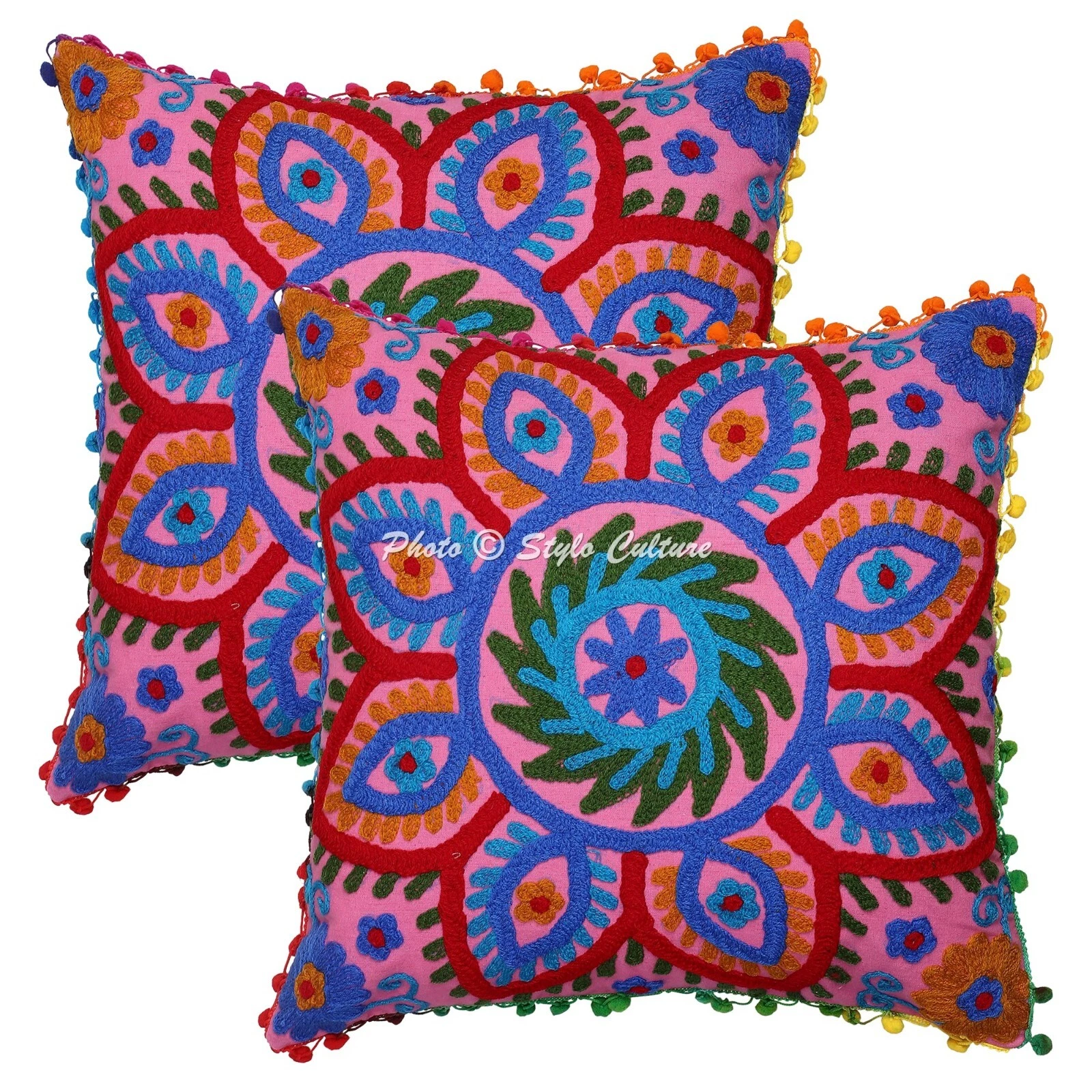 Suzani Floor Pillows Cases Sujani Car Boho Art Room Decorative Cushion Cover