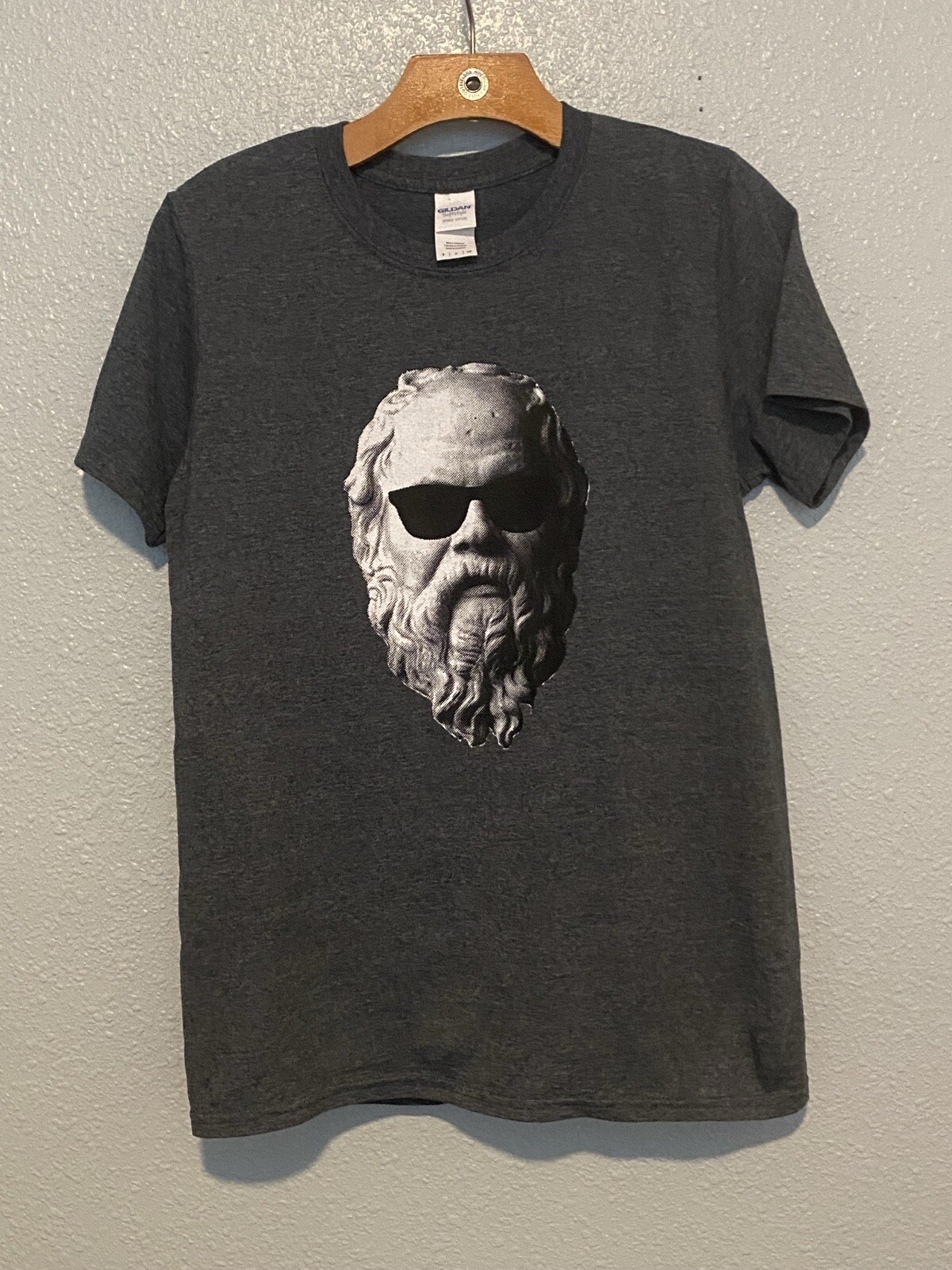 Socrates With Sunglasses Gray Unisex Tee Small  