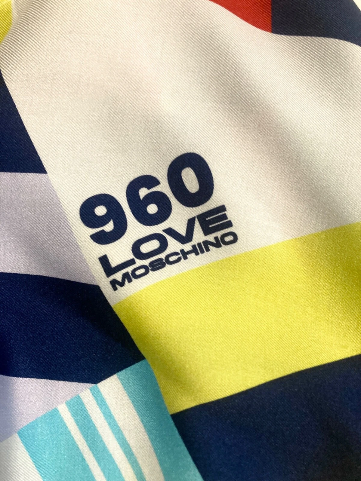 Moschino Abito Multicolore Stampa Astratta Cotone Lunghezza Ginocchio XS UK6 IT38