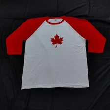 T Shirt Size Men's XL  Red White Sportswear 3/4 Sleeve CANADA