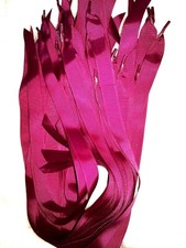 Ribbon Shoe Laces, Burgundy Red Satin, 2 Pair , 4 ea