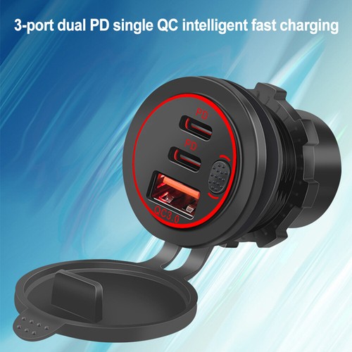2PCS Fast Car Charger Socket Adapter Power Outlet USB QC3.0 & Dual PD Type-C - Zdjęcie 11 z 20