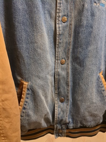 Vintage Port Authority Men"s size XL BOMBER varsity Denim Jean Jacket - Picture 2 of 12