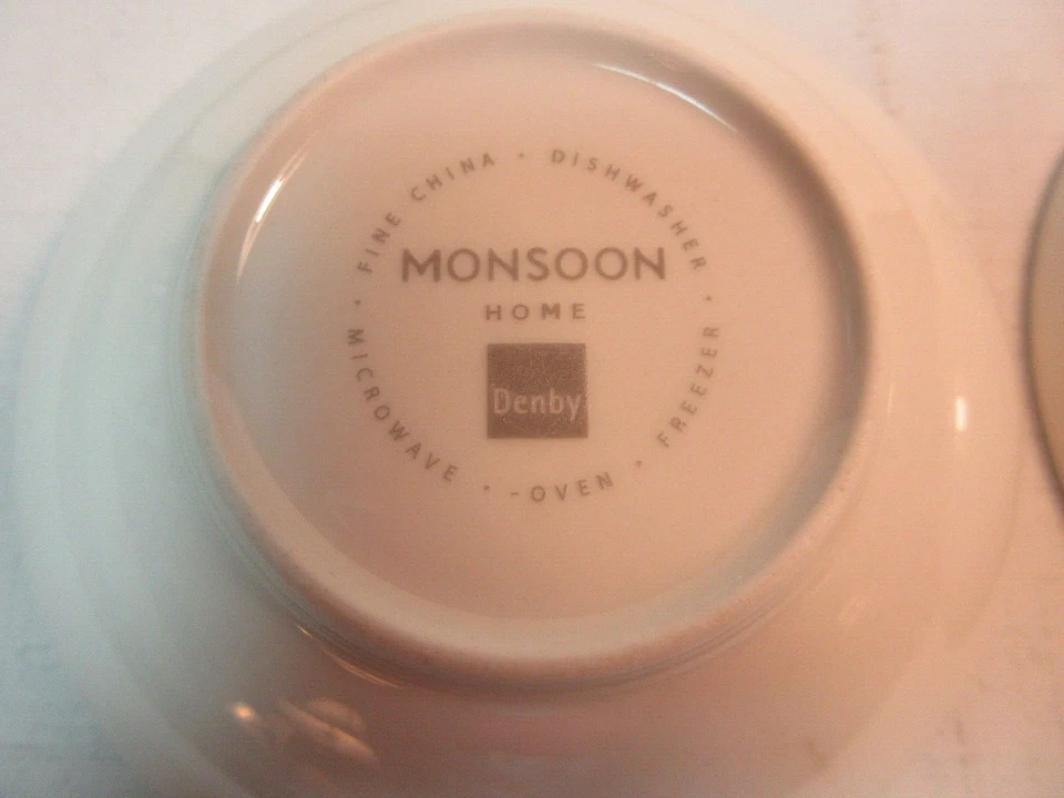 Denby-Langley Monsoon Home DAISY *2 Individual Dip Dishes* 4 3/8" Fine China - Image 4 of 4