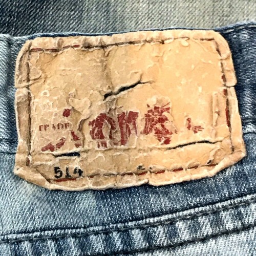 Levi's 514 Jeans Slim Straight Light Wash Blue 27 Youth Womens Distressed Denim - Picture 5 of 12