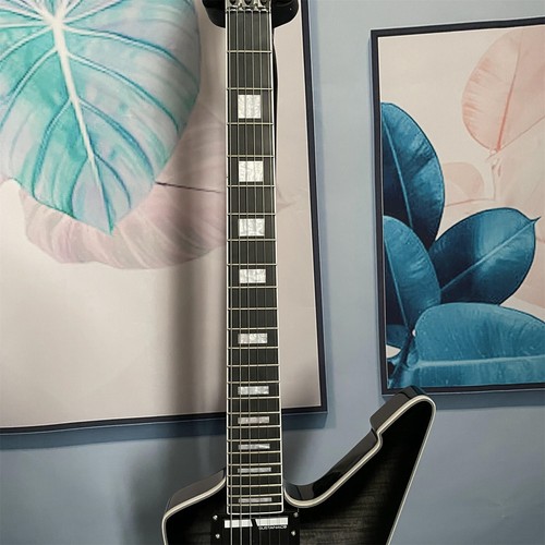 Top 6 String Black Electric Guitar Mahogany Body & Neck Solid Body HH Pickup - Picture 4 of 9