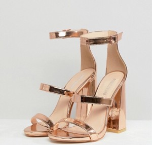 gold block heel shoes uk