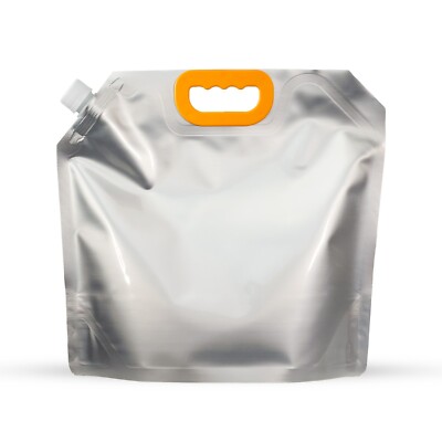 5 Liter Flüssigkeitsverpackung Standbodenbeutel transparent und silber