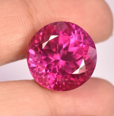 AAA 9.38 CT+ Natural Ceylon Pink Sapphire Round Cut Loose Certified Gemstone