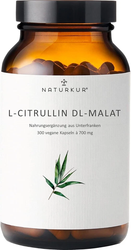 Naturkur® L-Citrullin 700 mg - 270 Kapseln im Apothekerglas - Vegan