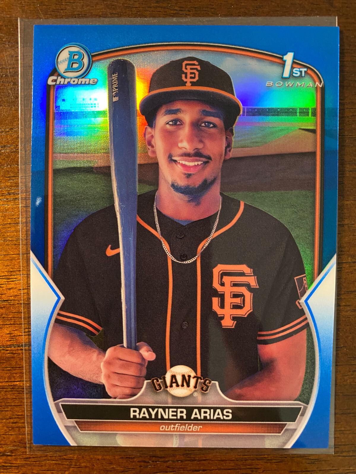 2023 Bowman Chrome Rayner Arias #BCP-222 1st Prospect Blue Refractor /150 Giants