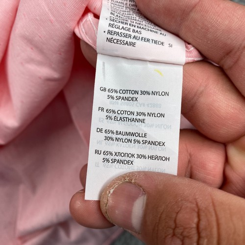 Oak Hill Dress Shirt Men 22 37-38 Pink Polka Dot Textured Button Long Sleeve NEW - Picture 8 of 11