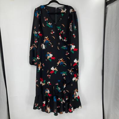 summer midi dress black Enchanted Moment Floral Applique Midi Dress - Black