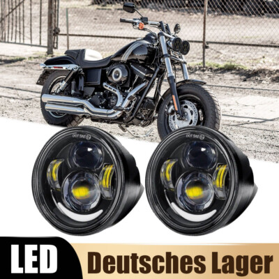 4-3/4 4,65 Zoll LED Front Scheinwerfer DRL Kit Für Harley CVO Dyna Fat Bob FXDF