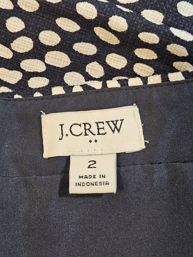 J Crew Womens Skirt 2 Blue Pencil Polka Dot Career - Picture 7 of 9