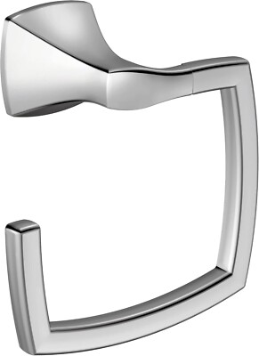Moen YB5186CH Voss Modern Square Wall Mount Bathroom Hand Towel Ring, Chrome