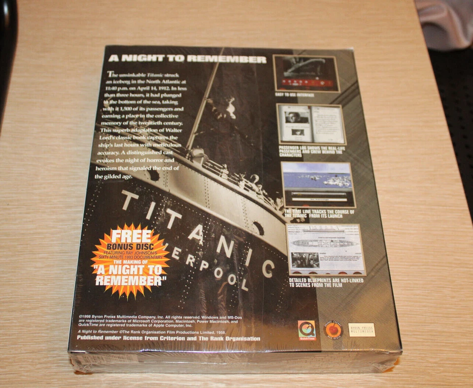 TOTAL TITANIC: A Night to Remember Windows (1998, 2 CD Set) Windows/Mac PC NEW - Image 2 of 4
