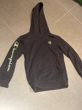 Champion Kids Black Hooded Pullover Sweatshirt Size Small 7/8T