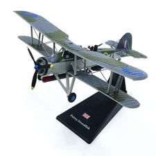 1:72 Diecast Royal Navy WW2 Swordfish Biplane Fighter Model Military Collection
