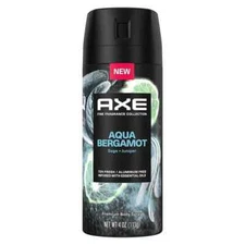 Axe AQUA BERGAMOT Premium Body Spray Deodorant with 72H Freshness 4OZ /113GR NEW