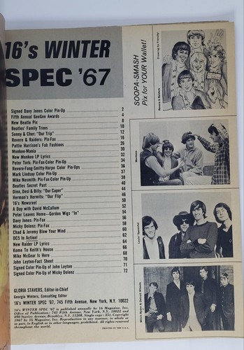 SPEC 16 teen magazine Winter 1967 BEATLES Sonny and CHER Monkees DAVE CLARK 5 - Picture 4 of 20