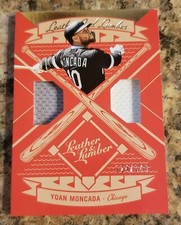 YOAN MONCADA 'WHITE SOX' LEATHER & LUMBER CARD GAME USED JERSEY 124 OF 349