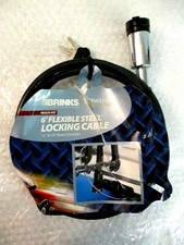 Brinks Towing Multi-Fit 6' Flexible Steel Locking Cable 1/2'' 5/8'' Shank