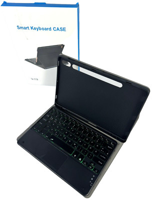 RGB Tastatur QWERTZ  Hülle Case für Samsung Galaxy Tab S7 S8 11'' Schwarz NEU OVP