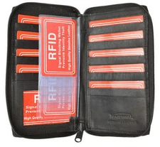 RFID Blocking Leather Long Checkbook Clutch Zip Wallet Card Holder USA Seller