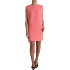 DOLCE & GABBANA Dress Pink Virgin Wool Sleeveless Mini IT50/US16/2XL RRP 1730usd