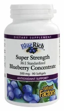 Natural Factors BlueRich Super Strength Blueberry Concentrate 500mg,90Softgels