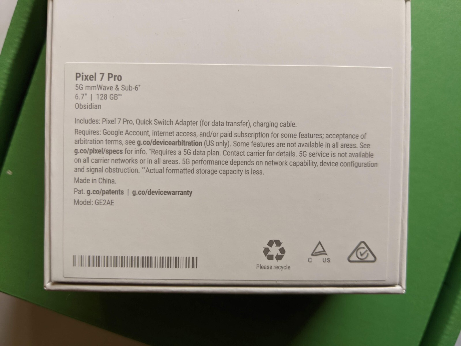 Mint Mobile Locked NEW Google Pixel 7 Pro 128GB Obsidian Black Sealed