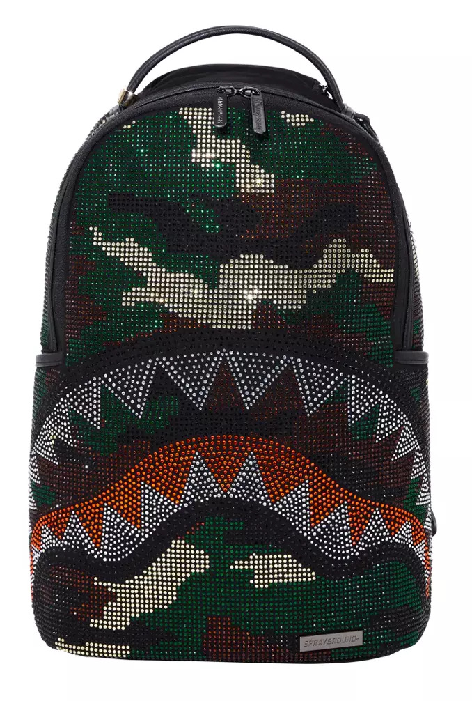 camouflage check print backpack, Sprayground