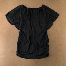 Sidefeel Women's Size Large Black Off Shoulder Ruffle Bodycon Mini Dress New