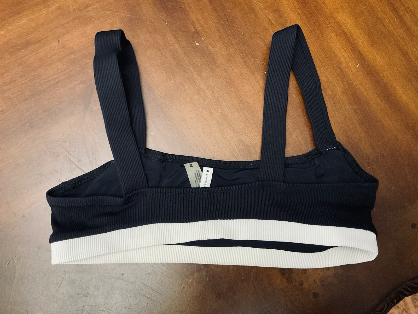 Solid Striped Women’s Medium Bikini Top - image 3