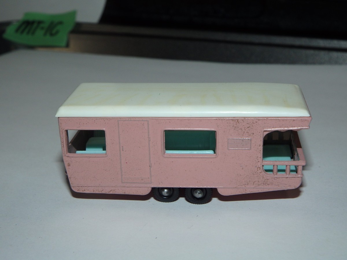 Vintage 1960's Matchbox Lesney No.23 Diecast Pink Trailer Caravan