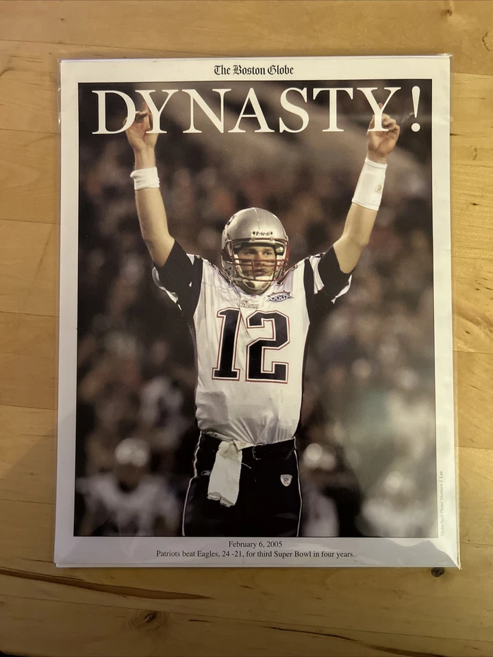 New England Patriots Super Bowl Champions Globo 2005 ¡Inserto de periódico Tom Brady! Foto 4 de 4