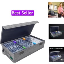 Cassette Tape Storage Box, Practical Cassette Tape Holder 16.34 x 9.25 x 3.54...