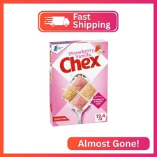 Strawberry Vanilla Chex Cereal, Gluten Free Breakfast Cereal, Made with Whole Gr