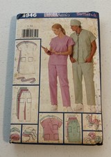 Butterick 4946 Size L-XL Unisex Scrubs Uniform And Accessories VINTAGE