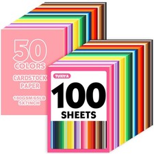 100 Sheets 5" X 7" Colored Cardstock, 50 Assorted 5X7in 100p, Multiple colors