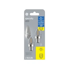 GE Specialty LED 4W Replacement Clear E12 Base C7 Light Bulbs  2 Pack