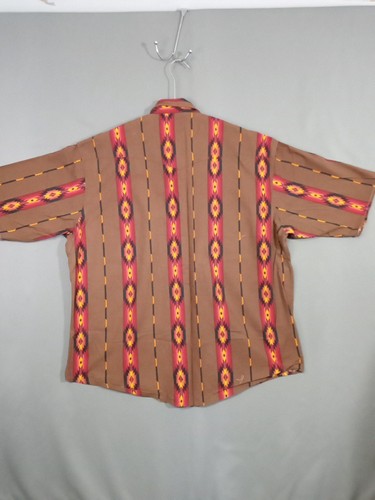 Wrangler Western Aztec Brushpopper Shirt XXL Black Snaps 52" Chest 32" Vintage - Picture 5 of 7