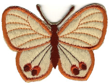 2 3/4" Butterfly Iron On Patches Cream Orange Vintage Applique
